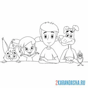 Раскраска простоквашино все герои