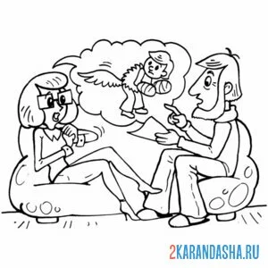 Раскраска мама и папа читают письмо