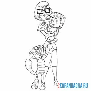 Раскраска мама, дядя федор и матроскин