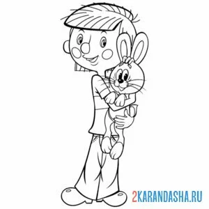 Раскраска простоквашино дядя федоро и зайка