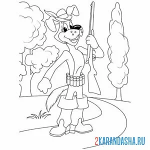 Раскраска шарик простоквашино с ружьем