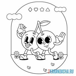 Раскраска вишня мультик