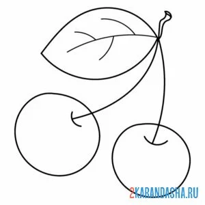 Раскраска красная вишня