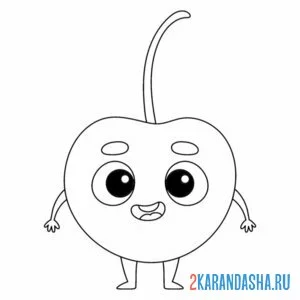 Раскраска вишенка каваи