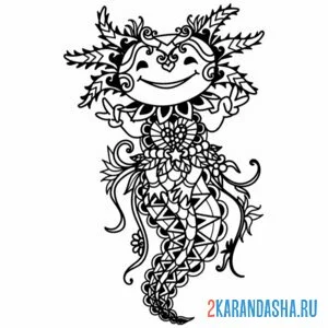 Раскраска аксолотль арт антистресс