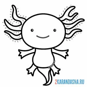 Раскраска аксолотль иконка