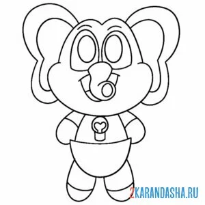 Раскраска улыбающиеся твари малыш bubba bubbaphant