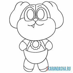 Раскраска улыбающиеся твари baby dogday