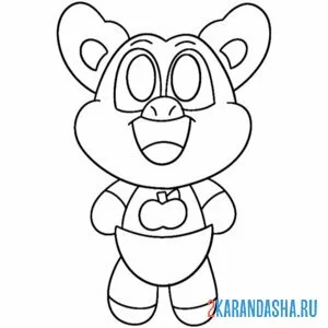 Раскраска улыбающиеся твари малыш picky piggy