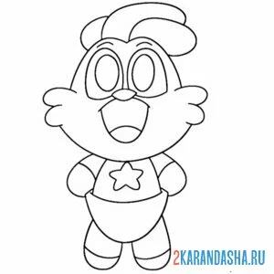 Раскраска улыбающиеся твари kickin chicken
