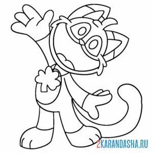 Раскраска улыбающиеся твари luke meowluck