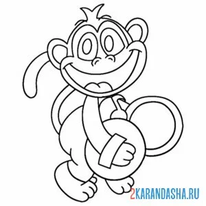 Раскраска улыбающиеся твари marchin monkey