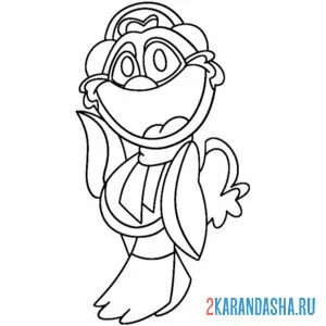 Раскраска улыбающиеся твари picypigloo penguin
