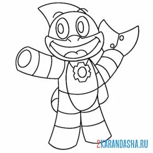 Раскраска улыбающиеся твари sharkybot