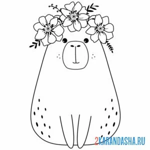 Раскраска капибара девочка