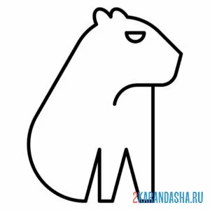 Раскраска иконка капибара