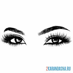 Раскраска глаза с ресницами