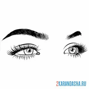 Раскраска глаза голубые
