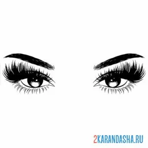 Раскраска глаза с наращенными ресницами