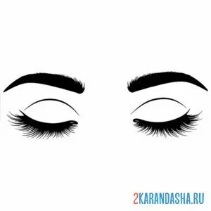 Раскраска закрытые глаза