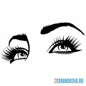Раскраска глаза смотрят вверх