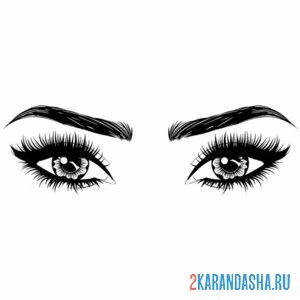 Раскраска глаза и тонкие брови