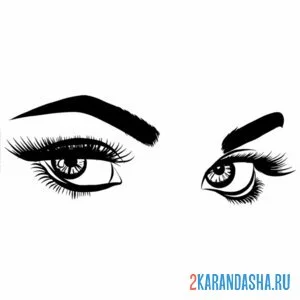 Раскраска суровый взгляд глаза