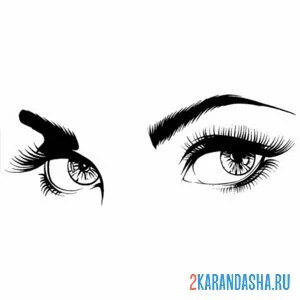 Раскраска взгляд девушки глаза