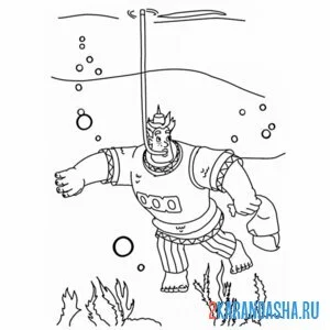 Раскраска алеша попович из три богатыря