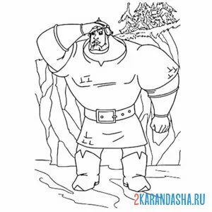 Раскраска илья муромец три богатыря