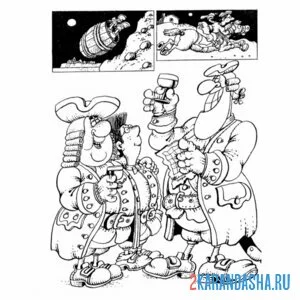 Раскраска остров сокровищ кадр из мультика