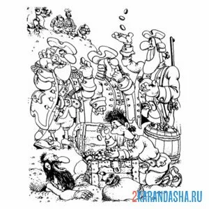 Раскраска остров сокровищ мультик
