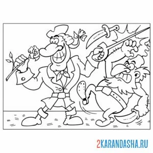 Раскраска остров сокровищ пираты