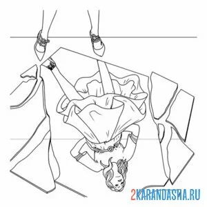 Раскраска эстетика девушка и отражение