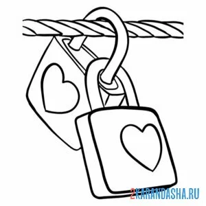 Раскраска два замка с сердечком