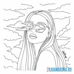 Раскраска девушка в очках эстетика