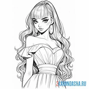 Раскраска эстетичная девушка