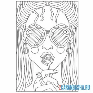 Раскраска эстетика портрет