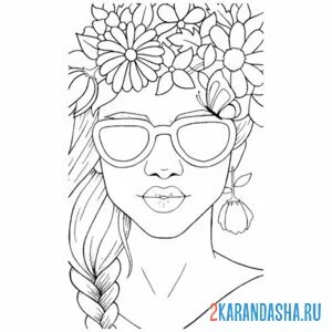 Раскраска эстетика лето девушка