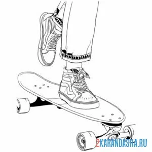 Раскраска эстетика скейтборд