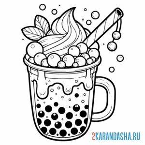 Раскраска эстетика бабл ти