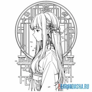 Раскраска аниме эстетика