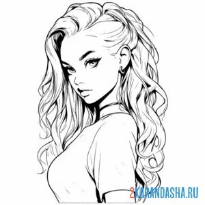 Раскраска красивая девушка эстетика