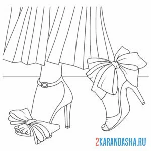 Раскраска туфельки эстетика