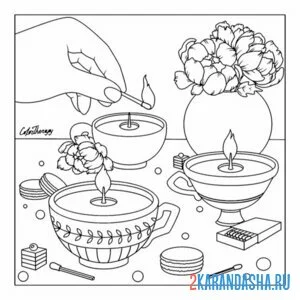 Раскраска чайная церемония эстетика