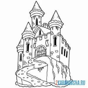 Раскраска песчаный замок