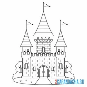 Раскраска три башни замка