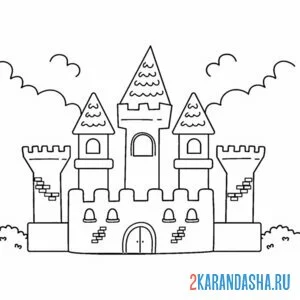 Раскраска замок и башенки