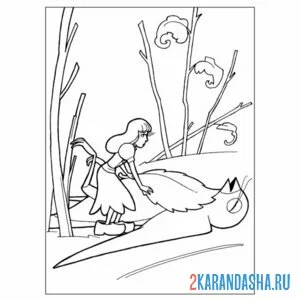 Раскраска дюймовочка спасает ласточку