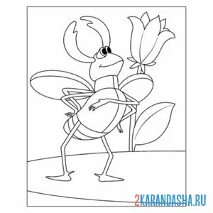Раскраска жук жених дюймовочки